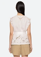 Dahlia Eyelet Vest w/Belt