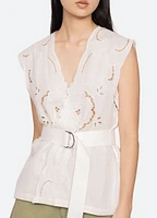 Dahlia Eyelet Vest w/Belt