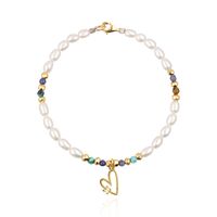 Pulsera Corazón Dorado / Perla, turquesa y sodalita