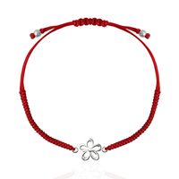 Pulsera Alegria Tejida Roja Con Flor