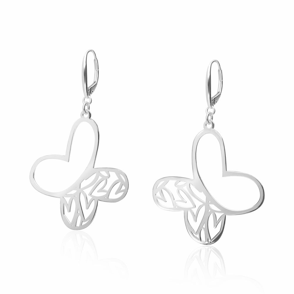 Aretes mariposa amor en vuelo plata