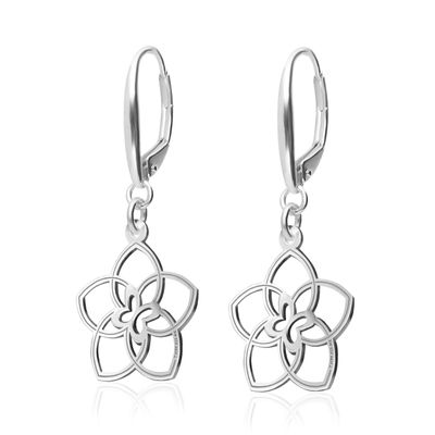 Aretes Joy Flor 5 Petalos Plata