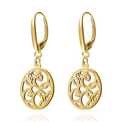 Aretes Joy Circulo Garabatos Ba–o Oro