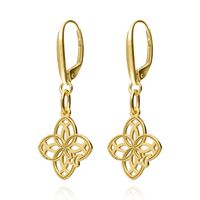 Aretes Joy Flor Petalos Ba–o Oro