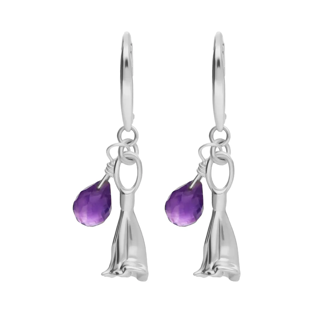 Aretes Jacaranda Plata Con Amatista