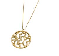 Dije Circulo Relleno de Mariposas Blancas de Diamantes Oro 14K