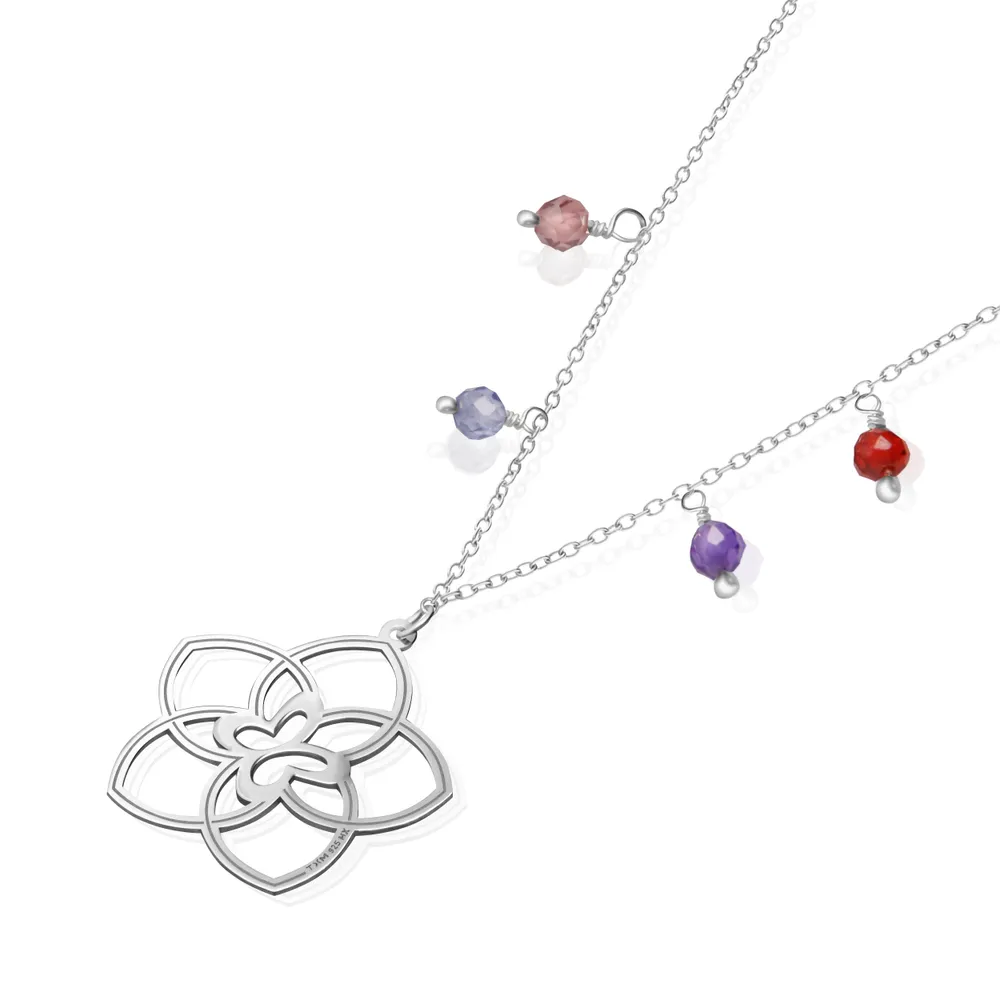 Dije Joy Flor 5 Petalos Con Circonia Plata