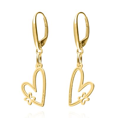 Aretes Carisma Corazón Baño De Oro