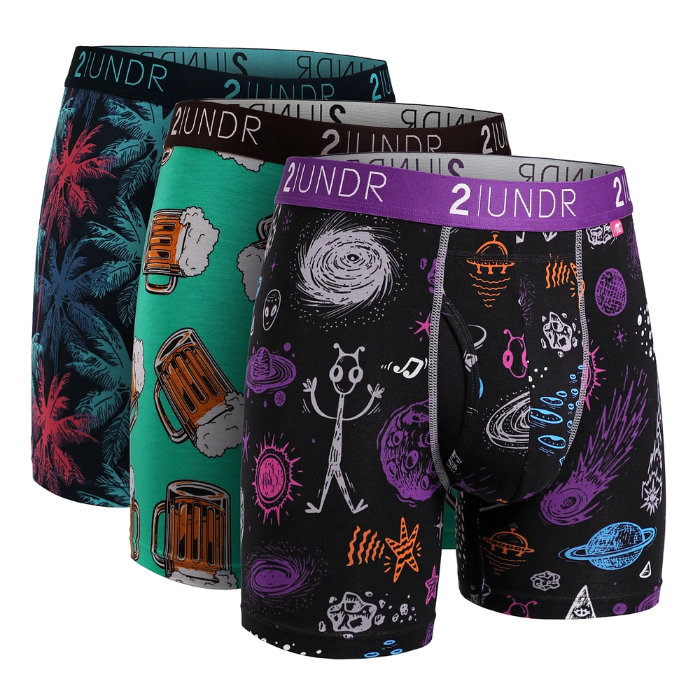 Pack de 3 boxers sélectionnés 2Undr Swing Shift  Palmsy/Beer/Kosmos