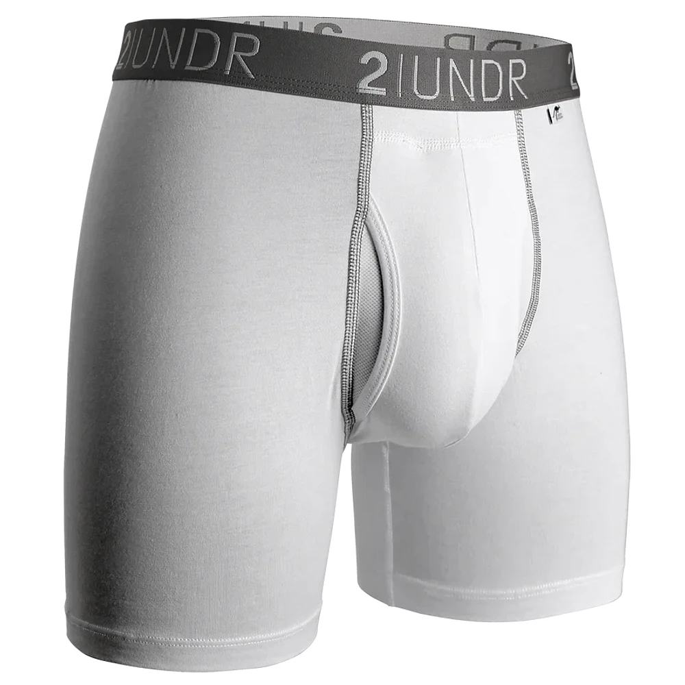 2Undr - Swing Shift Boxer Brief : White/Grey
