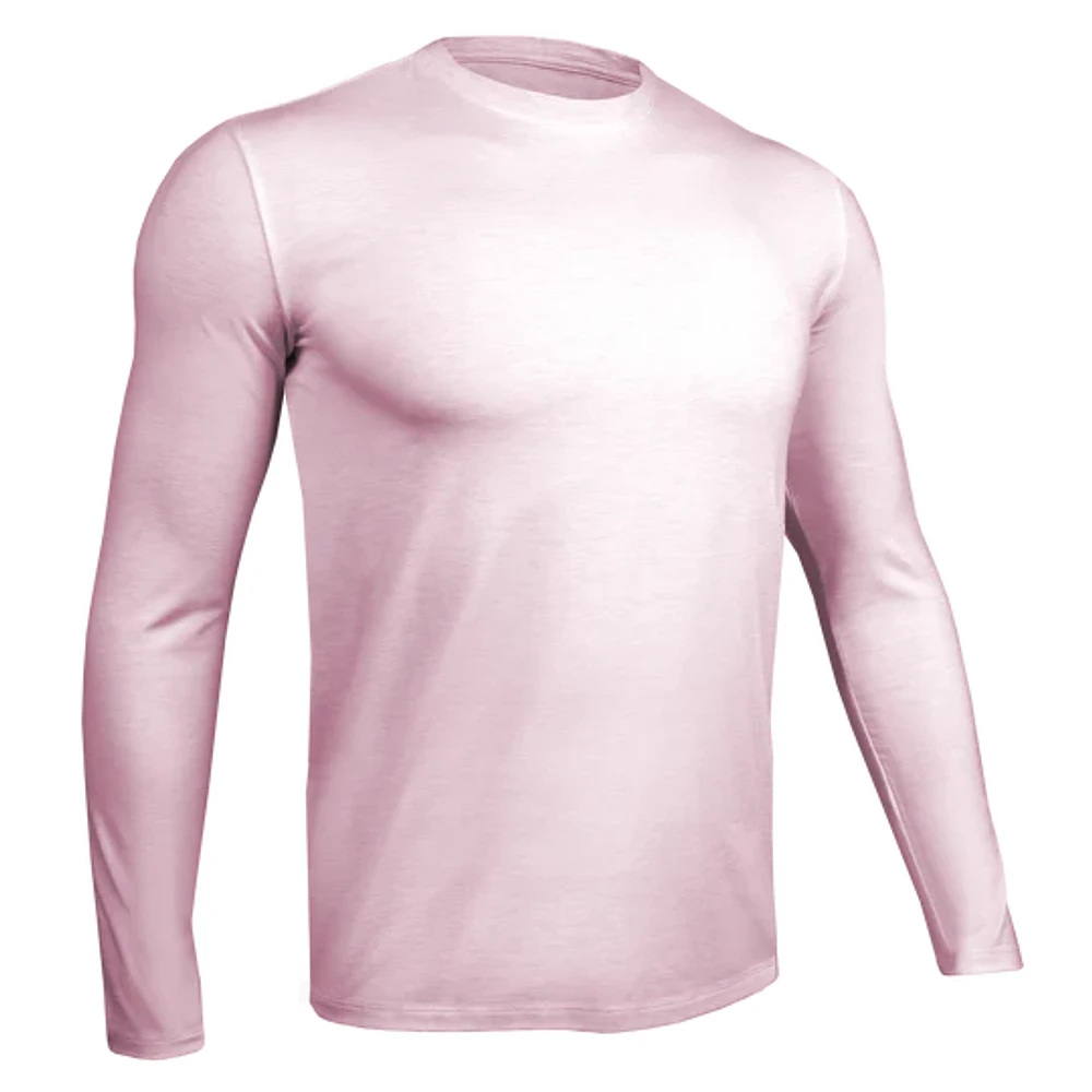 Luxury Heathered Light Pink Long Sleeve Sweater