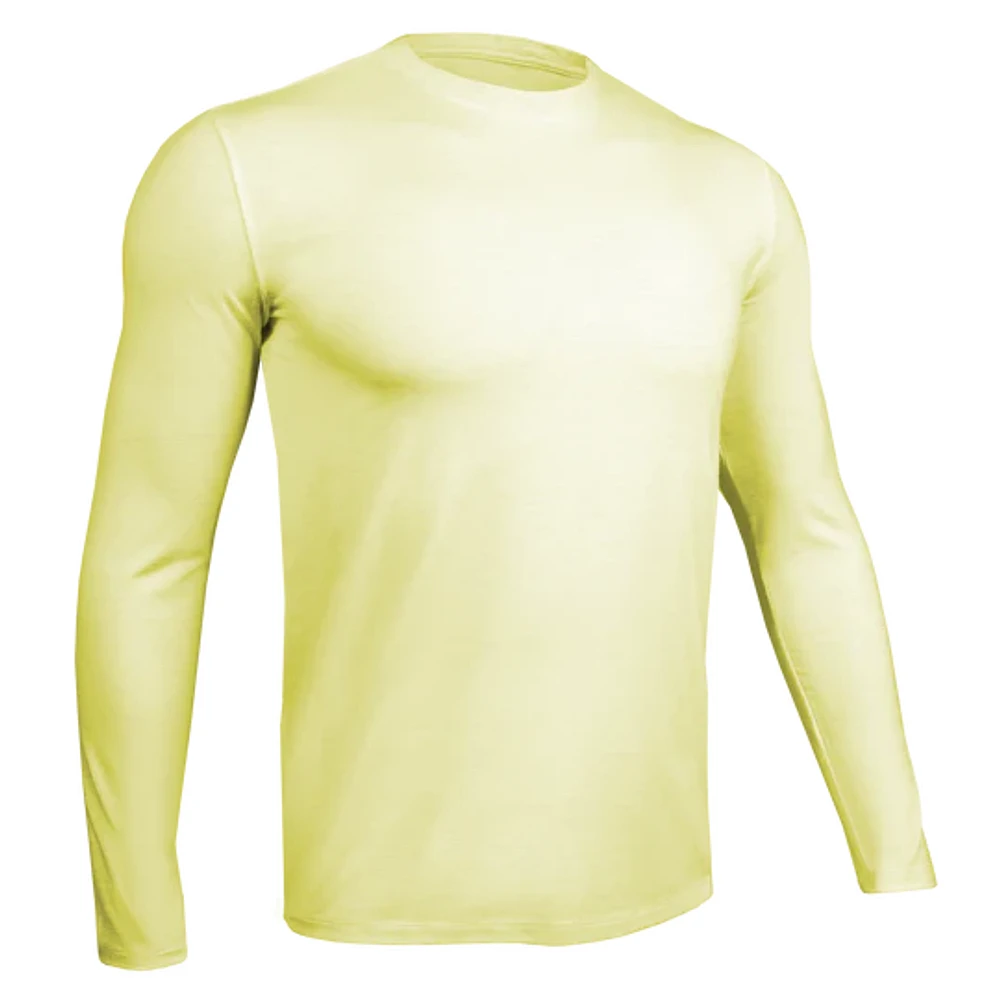 Luxury Heathered Light Yellow Long Sleeve Sweater