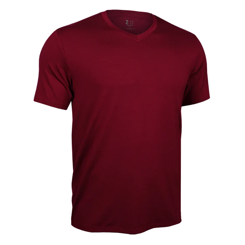 T-shirt col en V Luxury Merlot