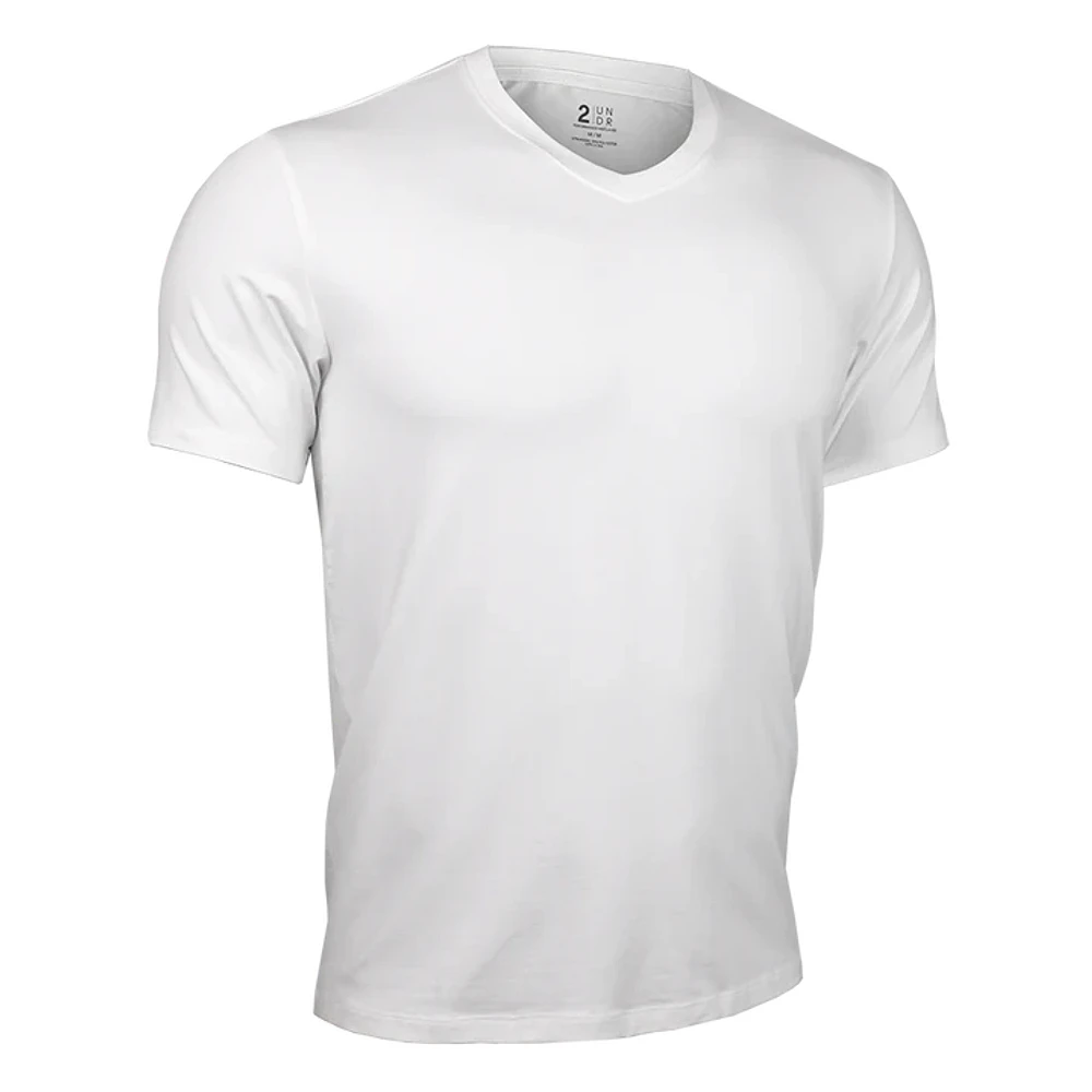 Luxury White V-neck T-shirt