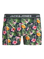Pink Flamingo short boxer: Green Flower