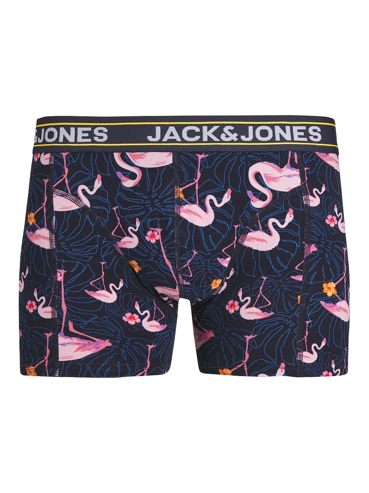 Pink Flamingo short boxer: Navy Flower