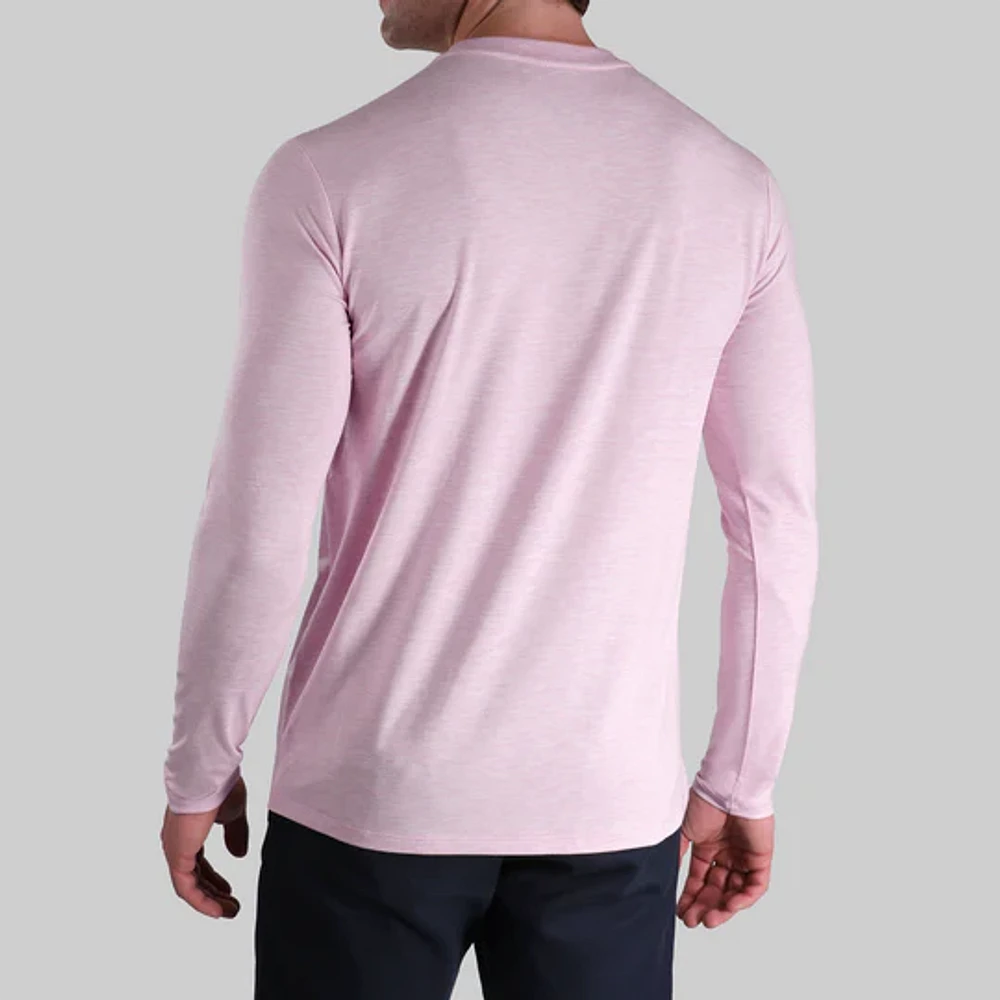 Luxury Heathered Light Pink Long Sleeve Sweater