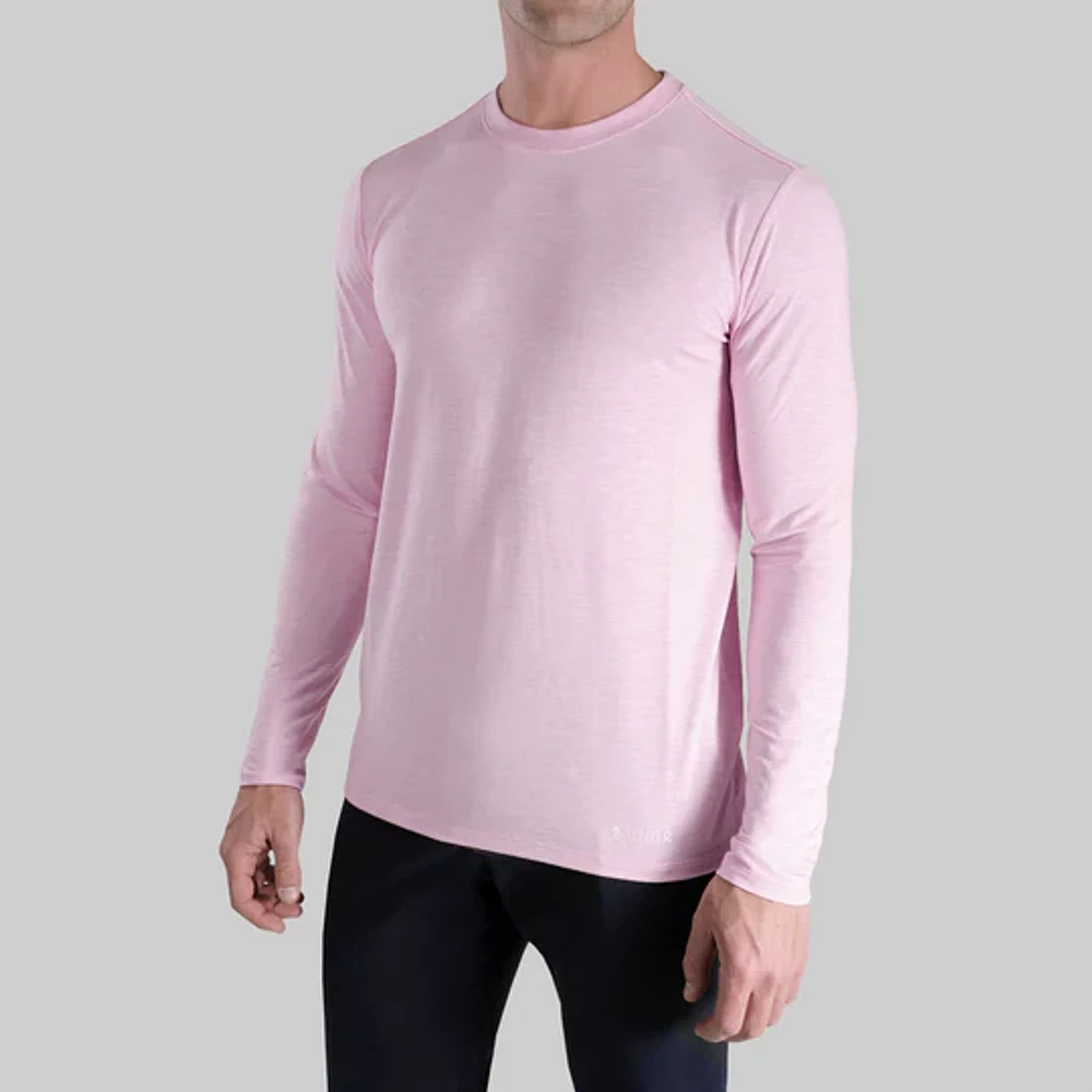 Luxury Heathered Light Pink Long Sleeve Sweater
