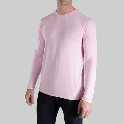 Luxury Heathered Light Pink Long Sleeve Sweater