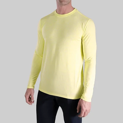 Luxury Heathered Light Yellow Long Sleeve Sweater