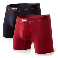 2 Daily Boxer Briefs : Black & Red and Bordeaux