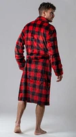 Wanted red check robe without hood