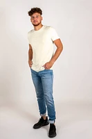 T-shirt Nu blanc crème en bambou