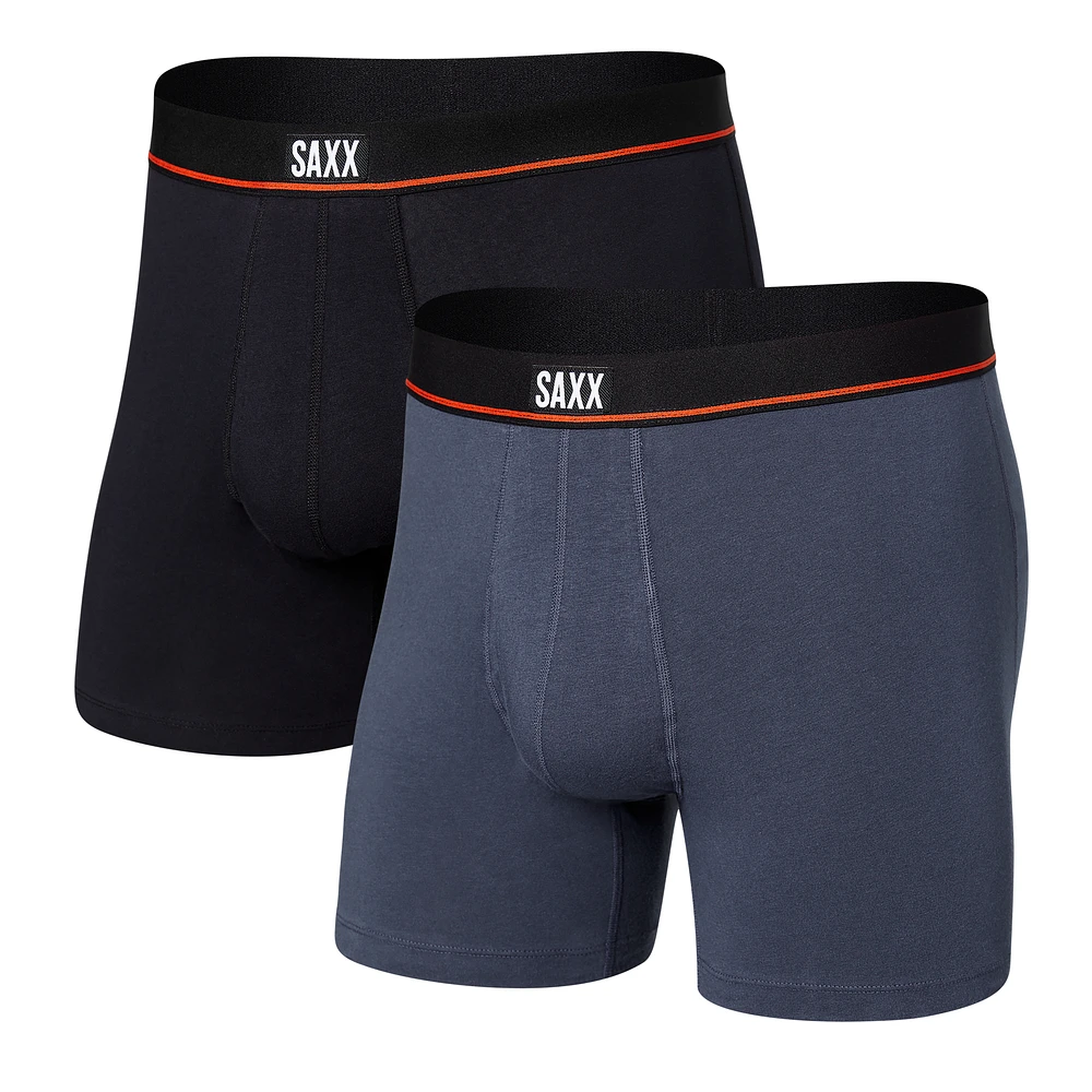 Pack of 2 NON-STOP STRETCH COTTON boxers DEEP NAVY/BLACK
