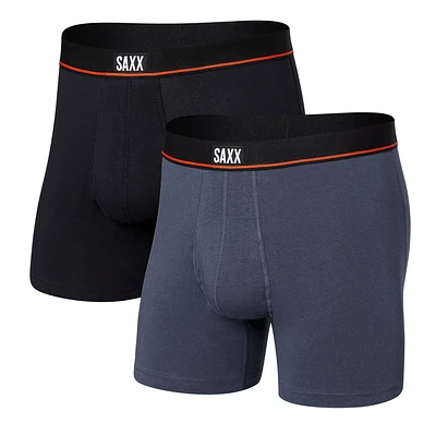 Pack of 2 NON-STOP STRETCH COTTON boxers DEEP NAVY/BLACK