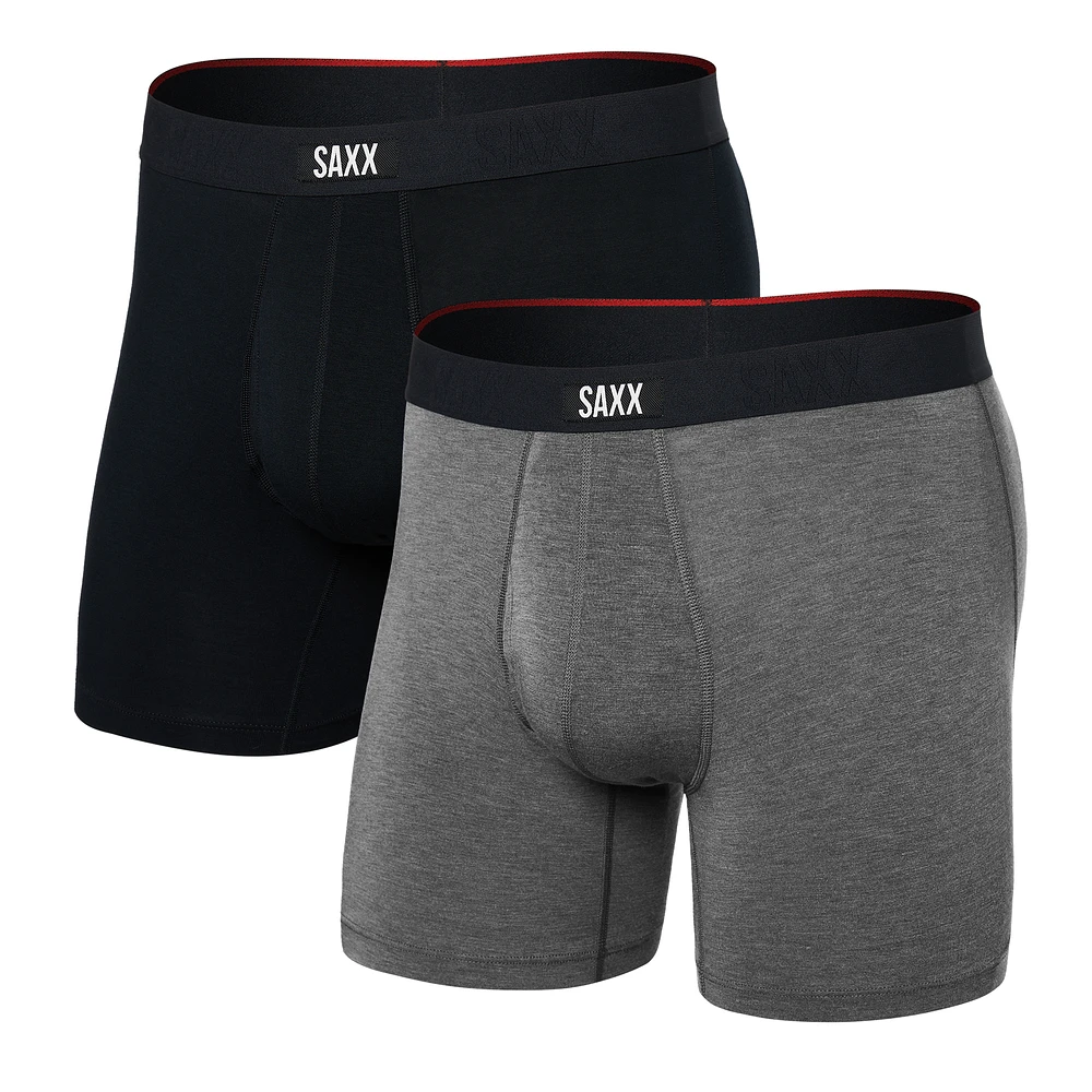Pack of 2 Vibe Xtra boxers BLACK/DARK GREY HEATHER