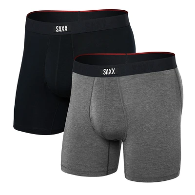 Pack de 2 boxers Vibe Xtra NOIR/GRIS FONCÉ CHINÉ