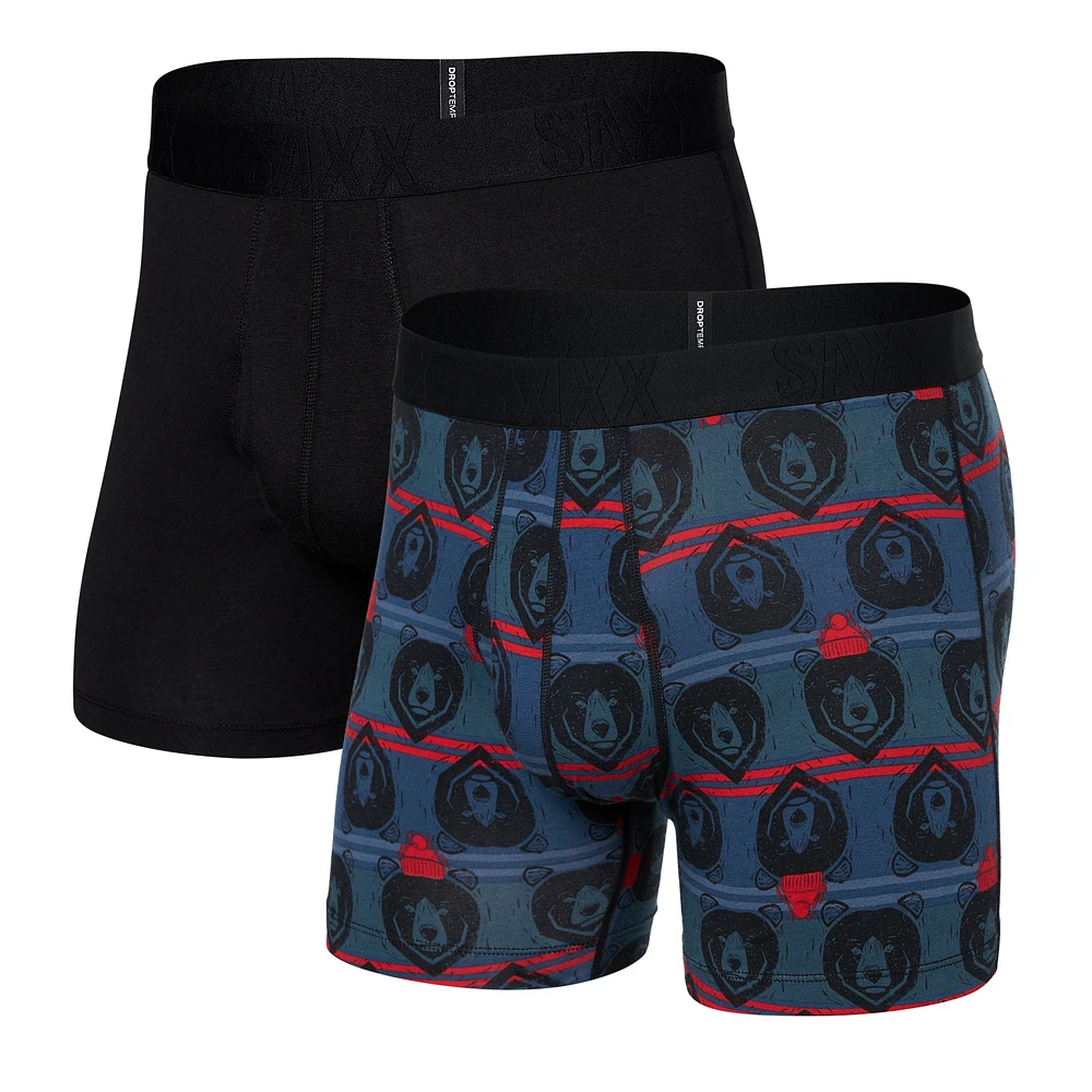 Pack de 2 boxers DROPTEMP™ COOLING COTTON GRIZZLY STRIPE/BLACK