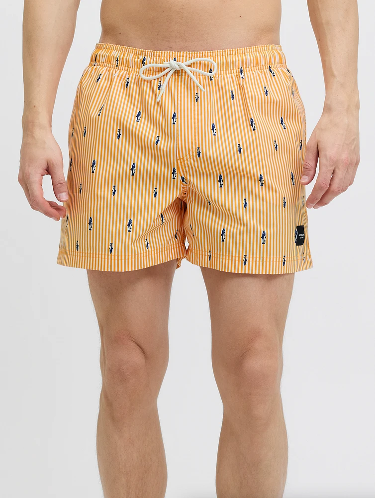 Maui Mini Stripe Swimsuit: Iceland Poppy