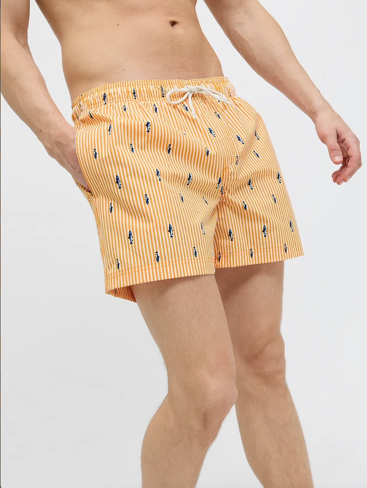 Maui Mini Stripe Swimsuit: Iceland Poppy