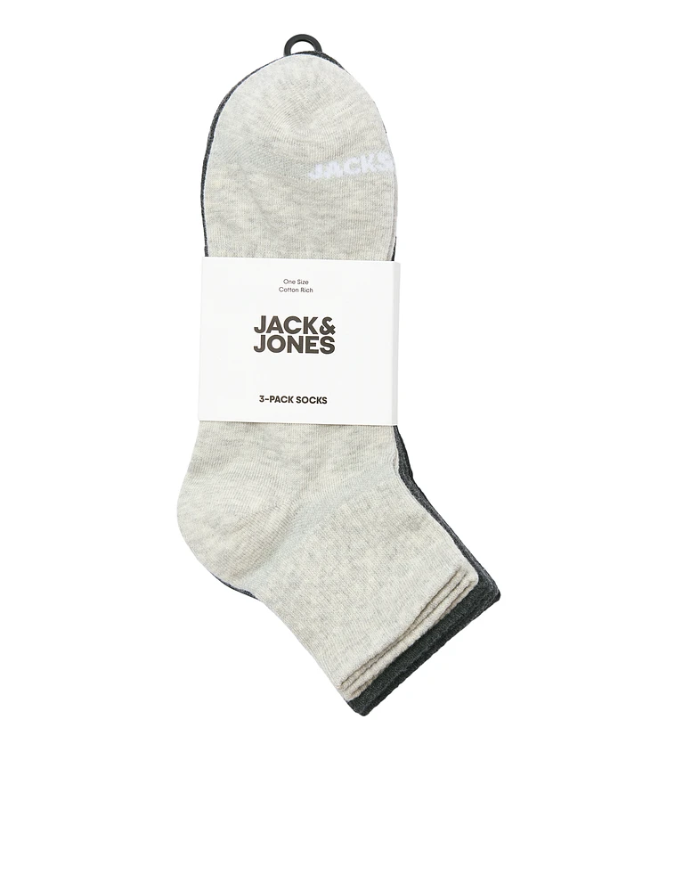 Pack of 3 pairs of short socks Luca Grey/Black