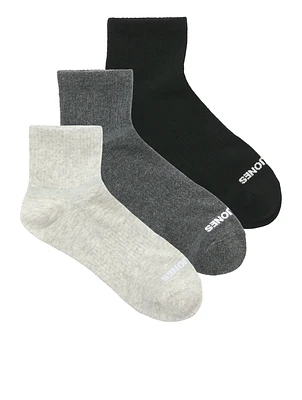 Pack of 3 pairs of short socks Luca Grey/Black