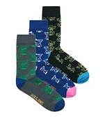 Pack of 3 pairs of Happy Food socks