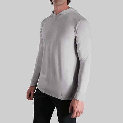 Luxury Grey Long Sleeve Hooded Sweater
