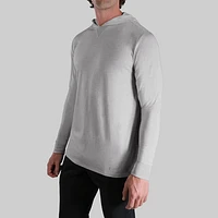 Luxury Grey Long Sleeve Hooded Sweater