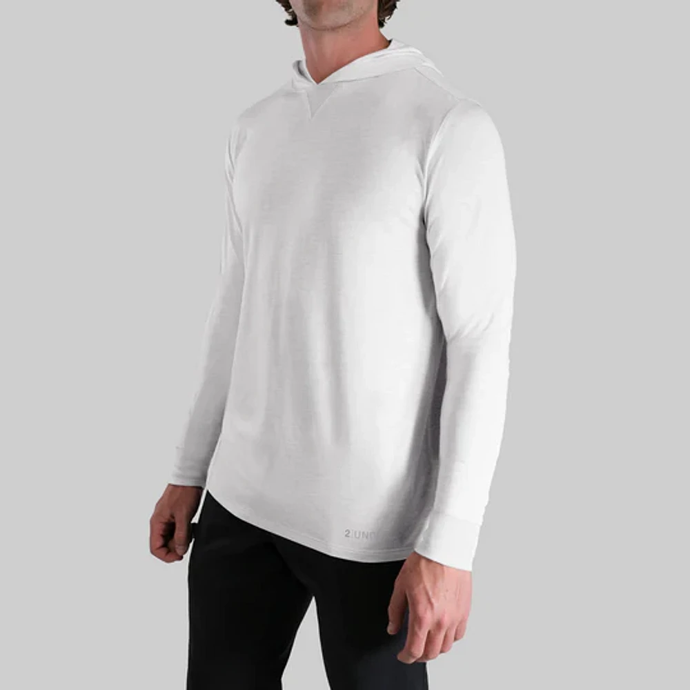 Luxury White Long Sleeve Hooded Sweater