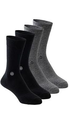 4 paires de bas mi-mollet: Noir & gris