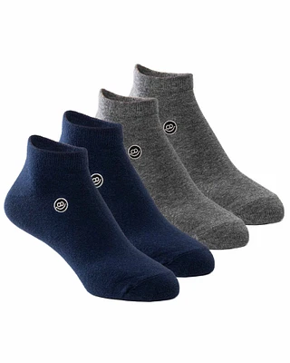 4 paires de bas chevilles : Marine & Charcoal