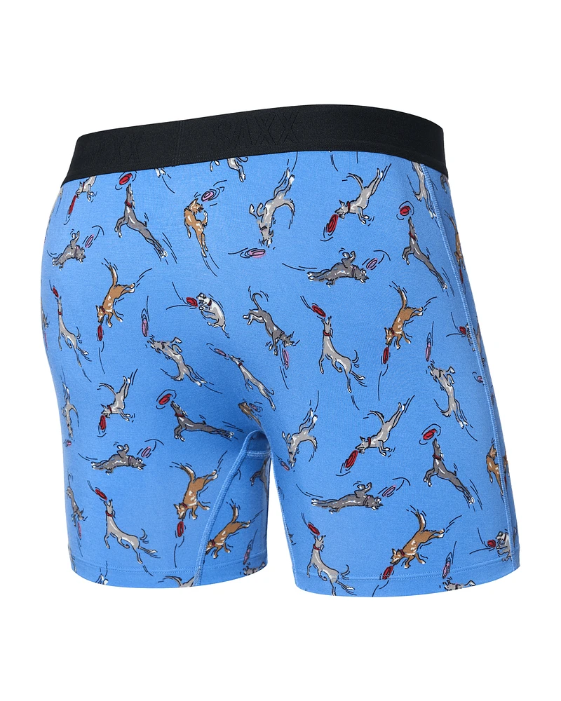 Boxer Ultra avec Ouverture CHIENS FRISBEE-BLEU VOILE
