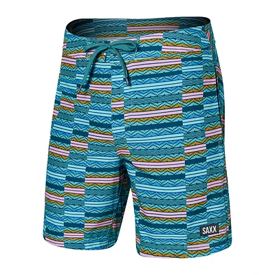 Maillot de bain Saxx Betawave 2N1 Boardie 7" ASHER STRIPE- SEA FOAM