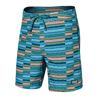 Maillot de bain Saxx Betawave 2N1 Boardie 7" ASHER STRIPE- SEA FOAM