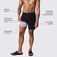 Maillot de bain Saxx Oh Buoy STRETCH VOLLEY 7"  Baja Bound-Chambray Multi