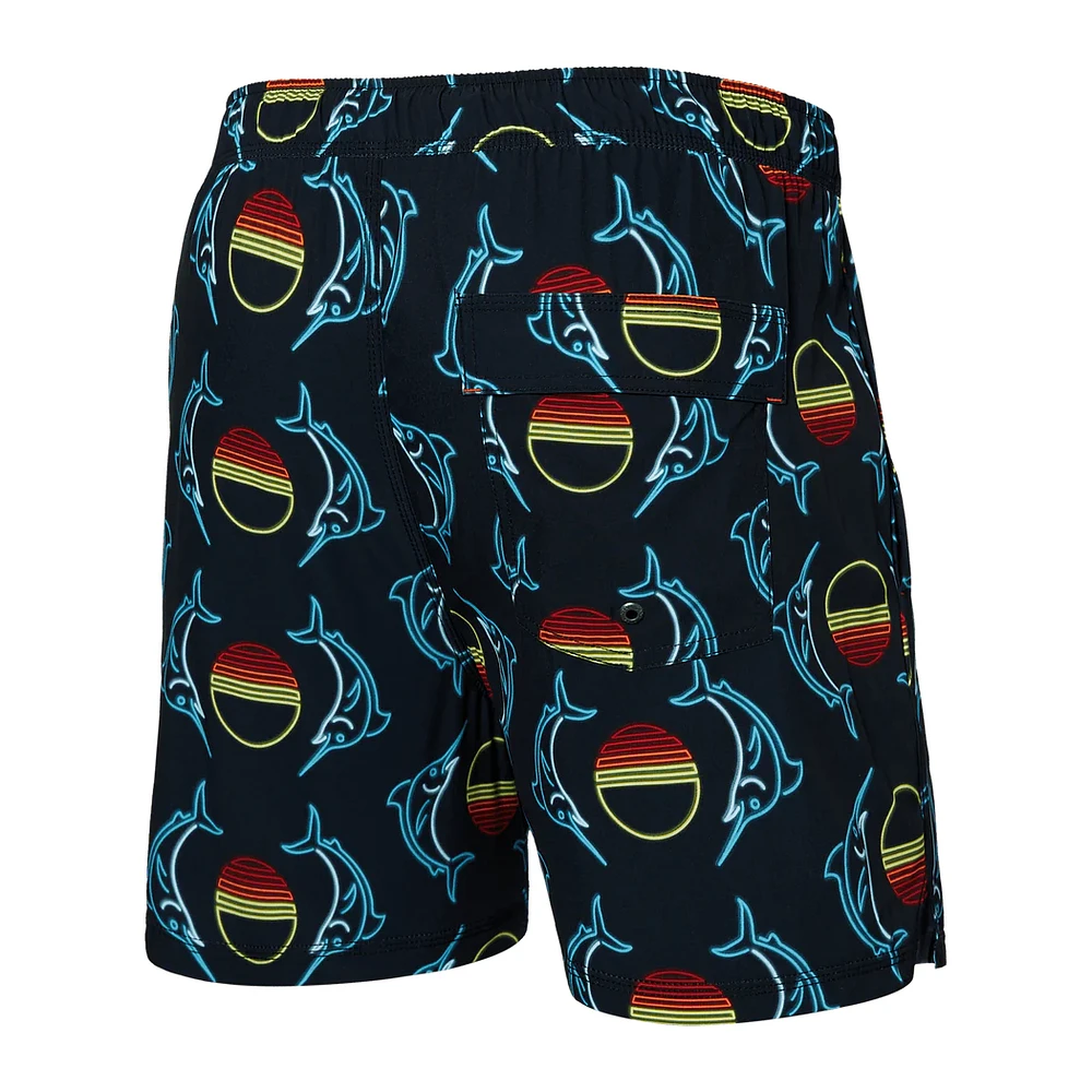 Maillot de bain Saxx Oh Buoy 2in1 VOLLEY 5" SUNSET CREST- BLACK