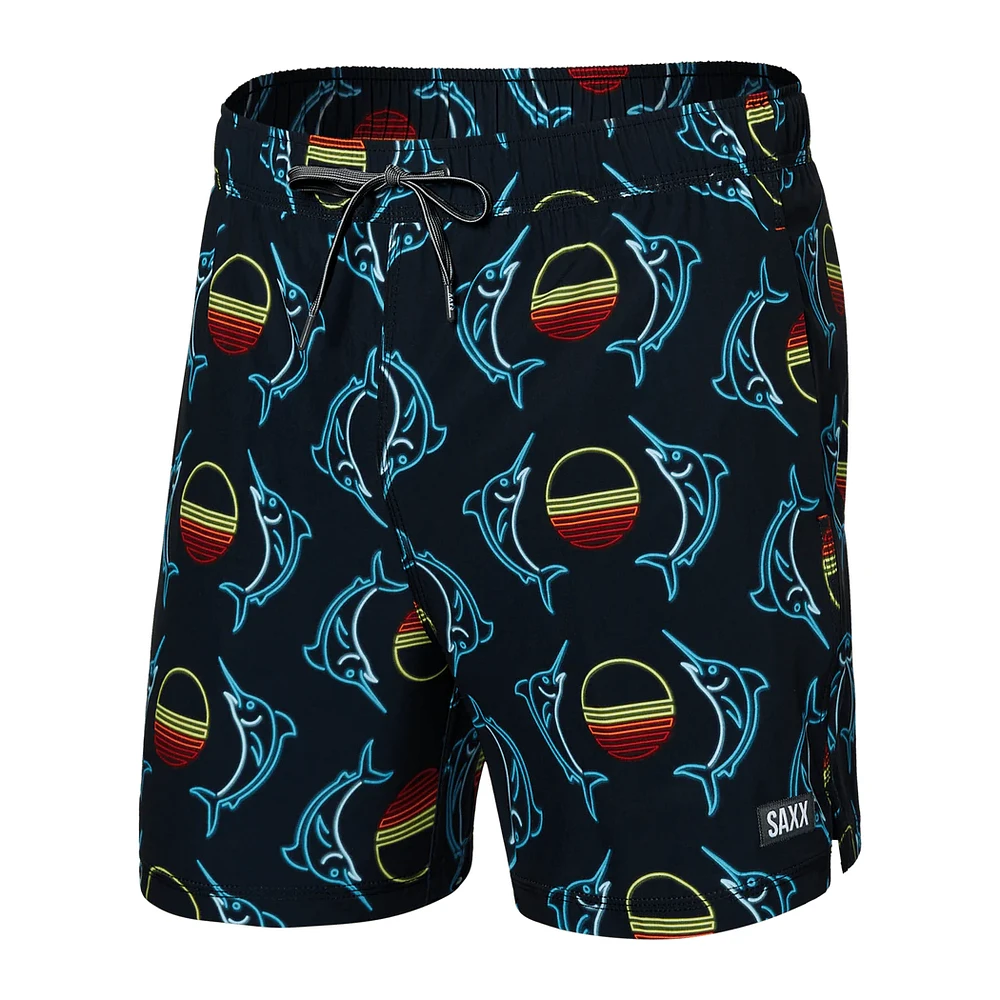Maillot de bain Saxx Oh Buoy 2in1 VOLLEY 5" SUNSET CREST- BLACK
