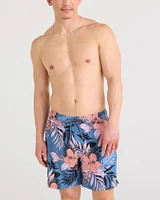 Maillot de bain Oh Buoy 2in1 VOLLEY 7" JUNGLE D'HIBISCUS-BLEU