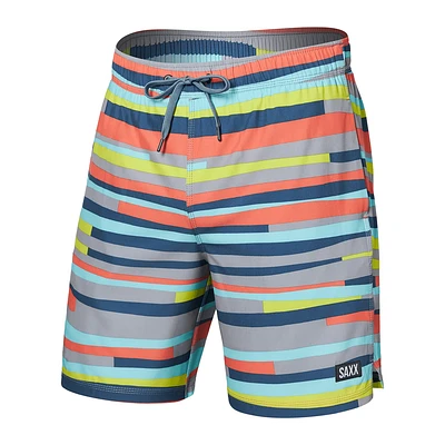 Maillot de bain Saxx Oh Buoy 2in1 VOLLEY 7" Improv Stripe-Alloy Multi